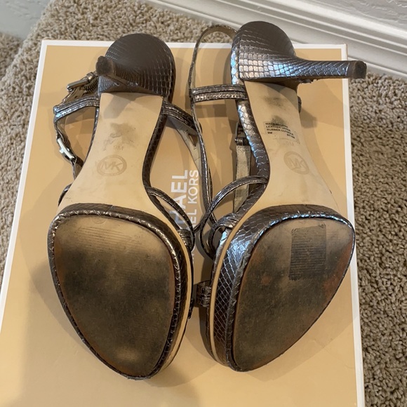Michael Kors Cicely Sandal Heels Metallic Leather - Picture 6 of 10